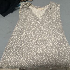 LOFT Monochrome Floral Sleeveless Blouse